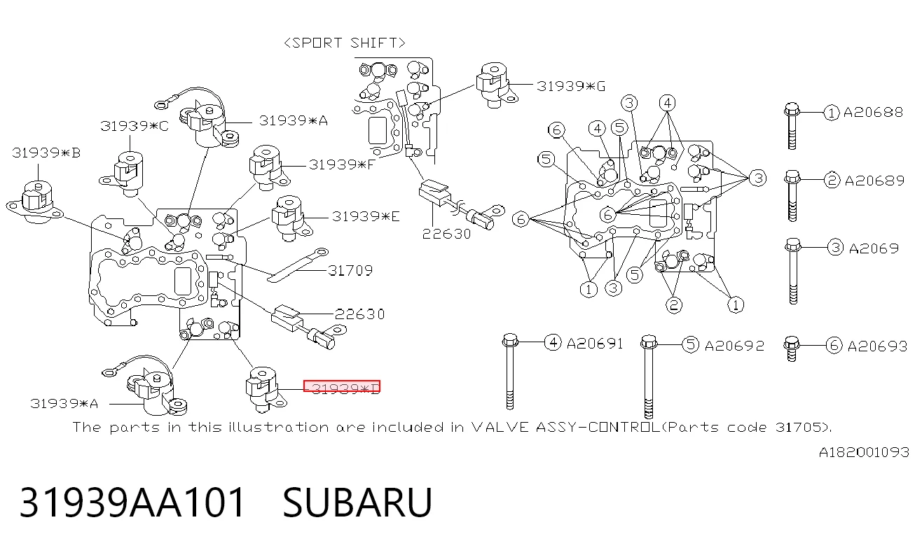 Соленоид автомата на Subaru Forester I S10, SF