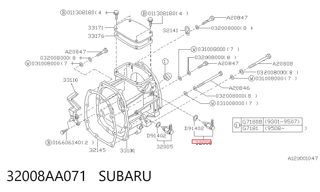32008AA071 Subaru Датчик включения фонарей заднего хода