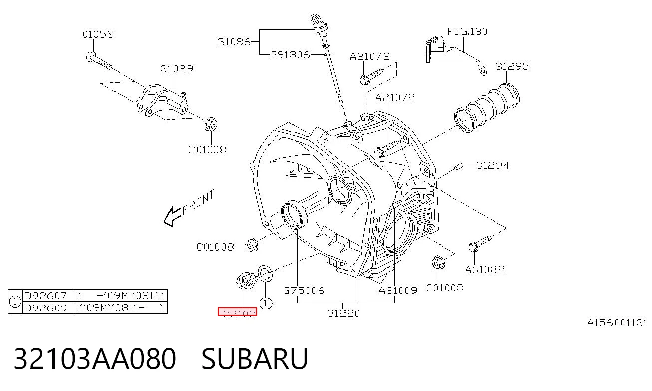 32103AA080 Subaru Пробка поддона двигателя