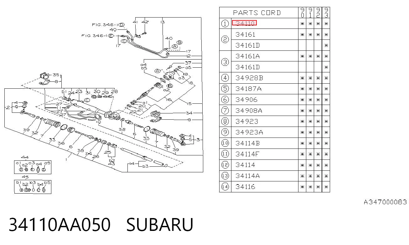 34110AA050 Subaru Управление рулевое в сборе