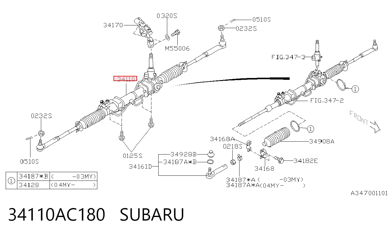 34110AC180 Subaru Управление рулевое в сборе