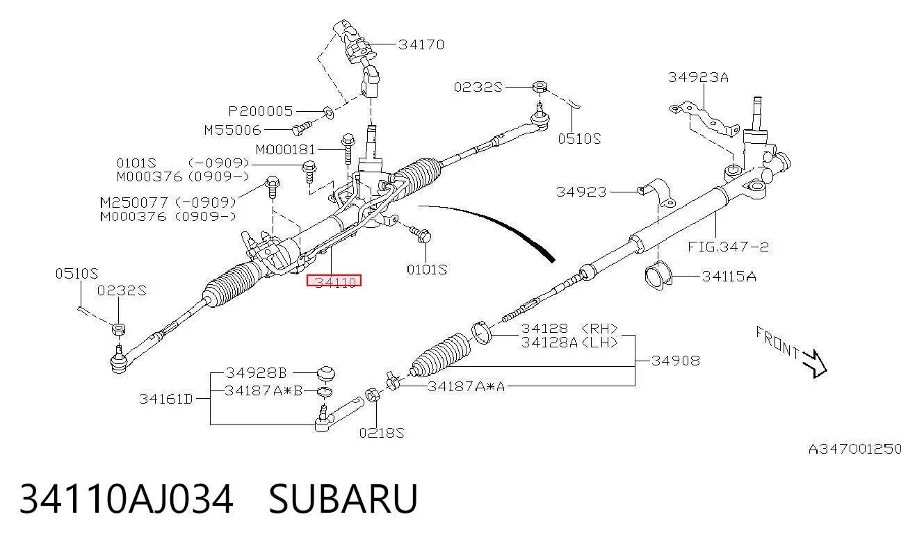 34110AJ034 Subaru Управление рулевое в сборе