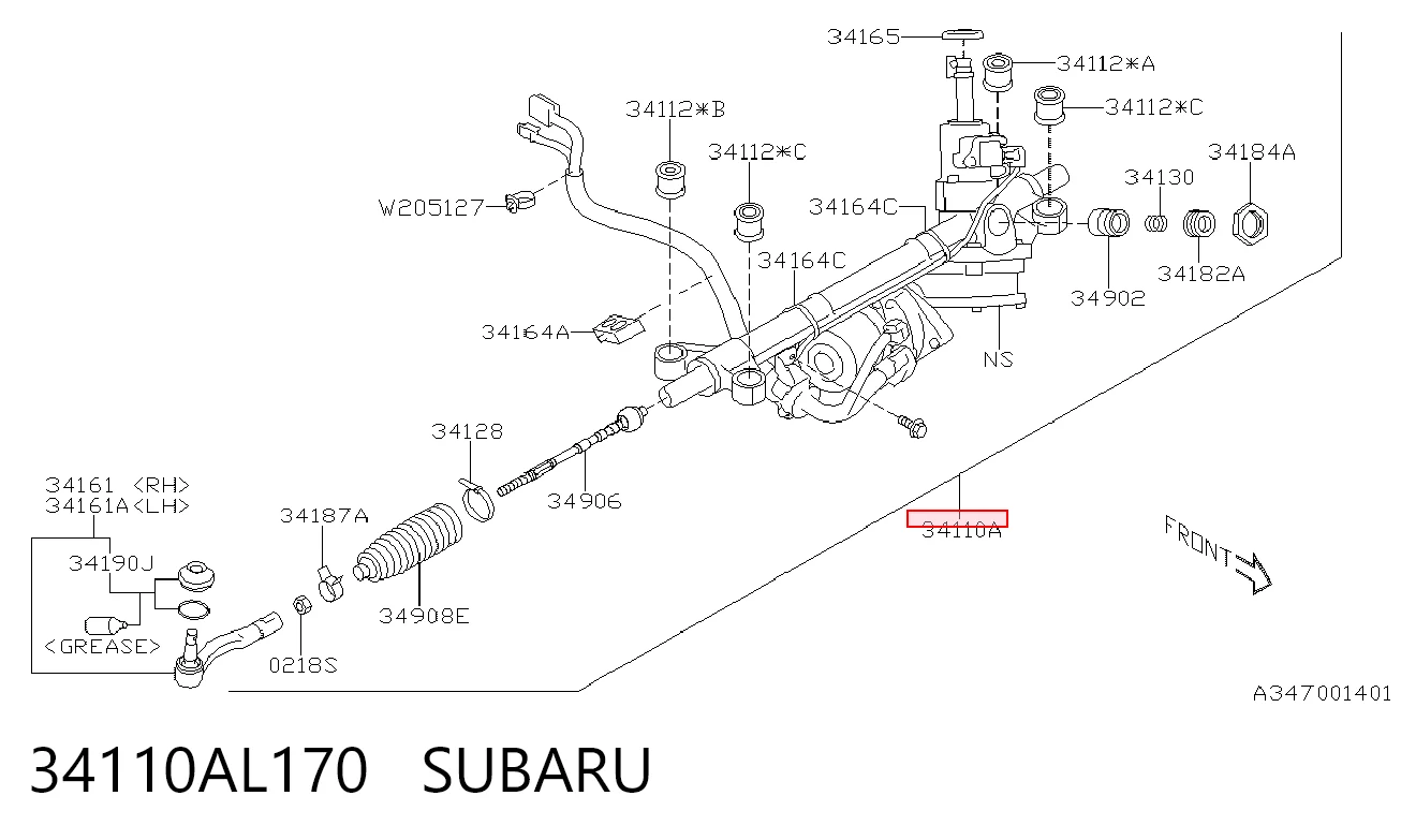 34110AL170 Subaru Управление рулевое в сборе