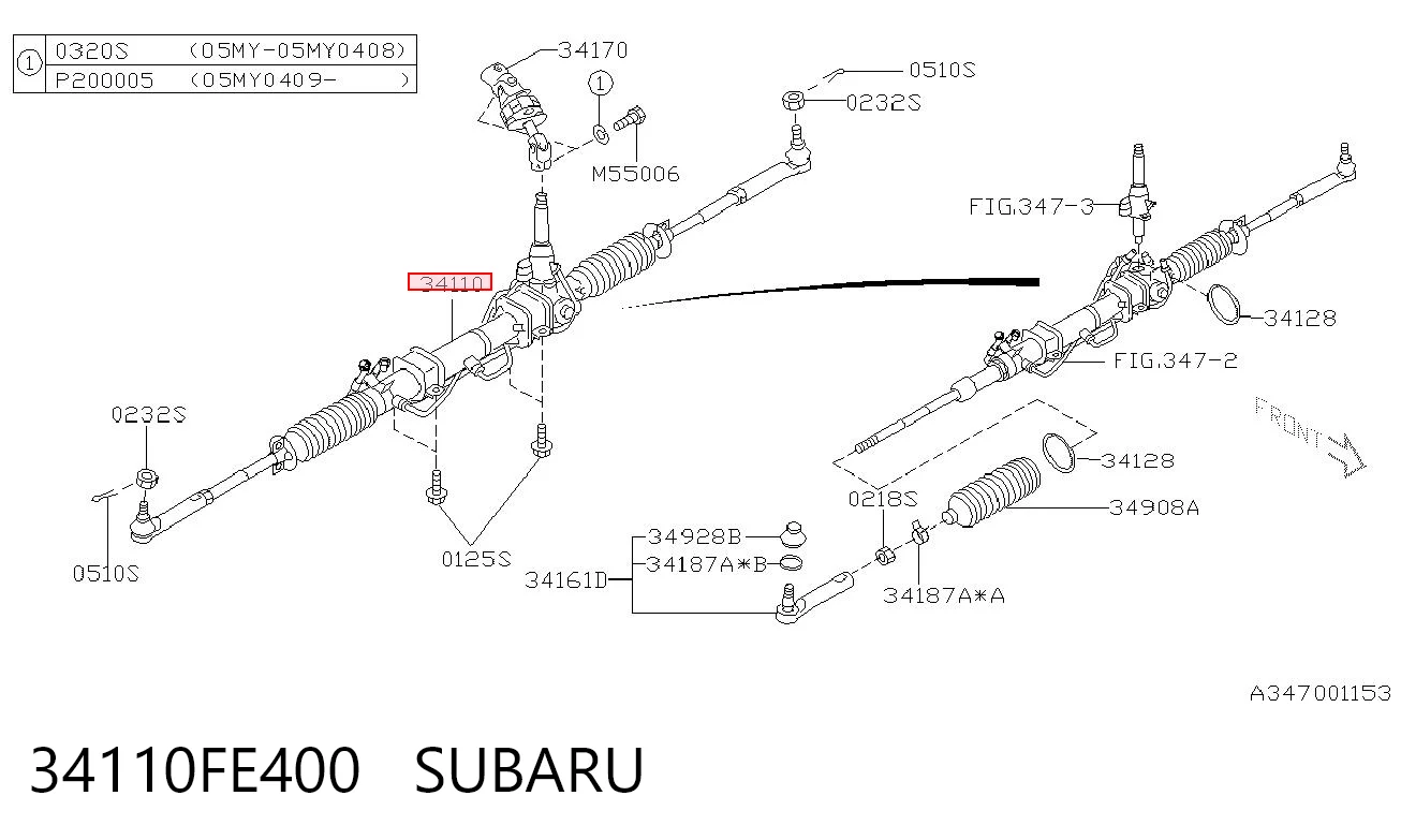 34110FE400 Subaru Управление рулевое в сборе