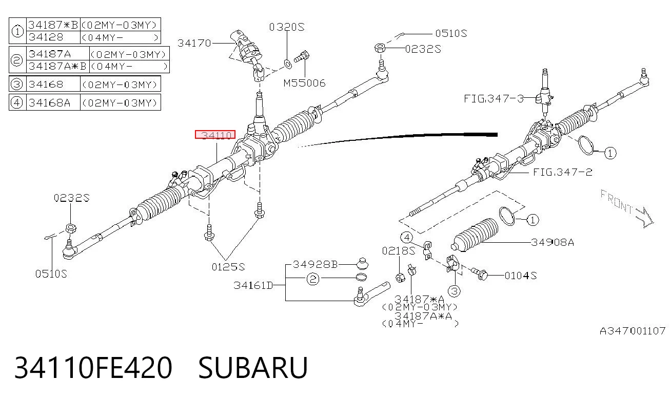 34110FE420 Subaru Управление рулевое в сборе