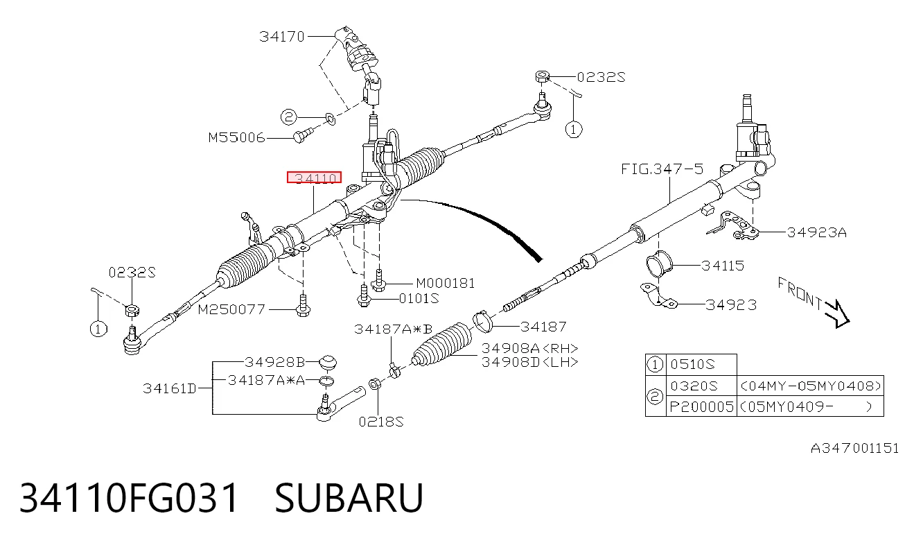 34110FG031 Subaru Управление рулевое в сборе