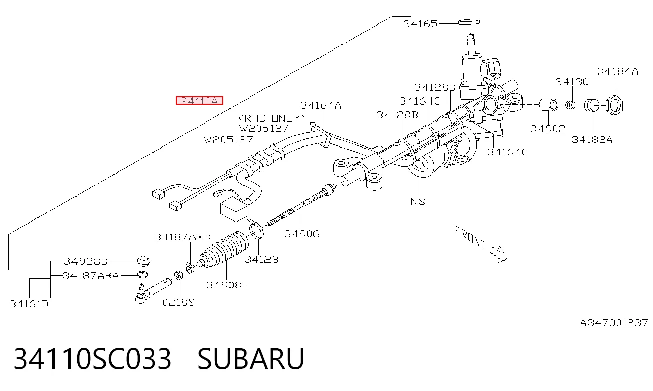 34110SC033 Subaru Управление рулевое в сборе