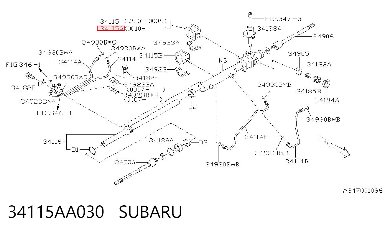34115AA030 Subaru Втулка крепления рулевой рейки левая