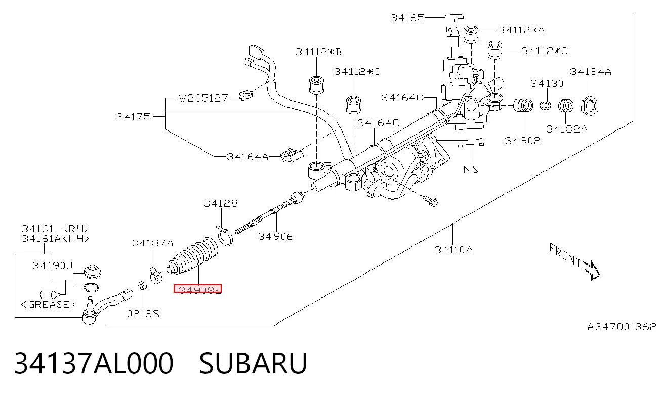 34137AL000 Subaru Пыльник рулевой тяги