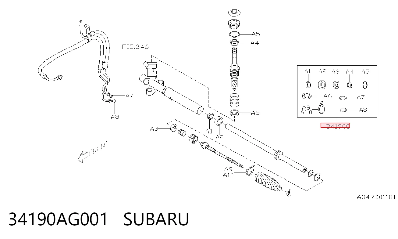 34190AG001 Subaru РМК рейки