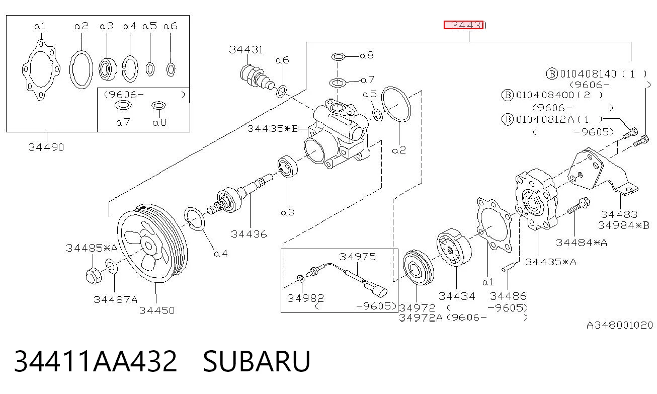 34411AA432 Subaru ГУР руля