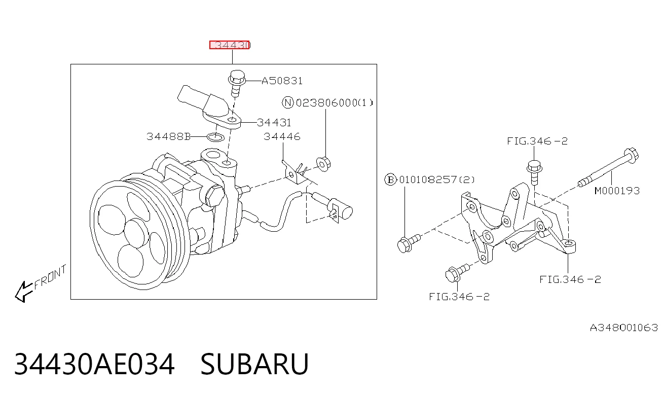 34430AE034 Subaru ГУР руля