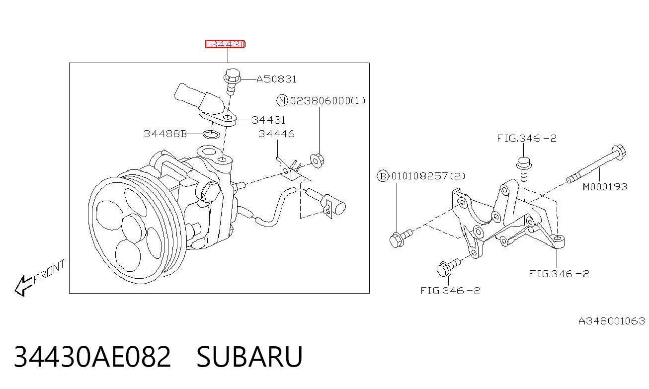 34430AE082 Subaru ГУР руля