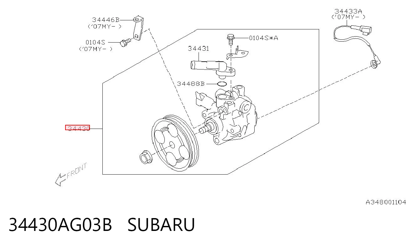 34430AG03B Subaru ГУР руля