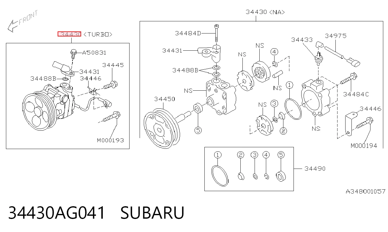 34430AG041 Subaru ГУР руля