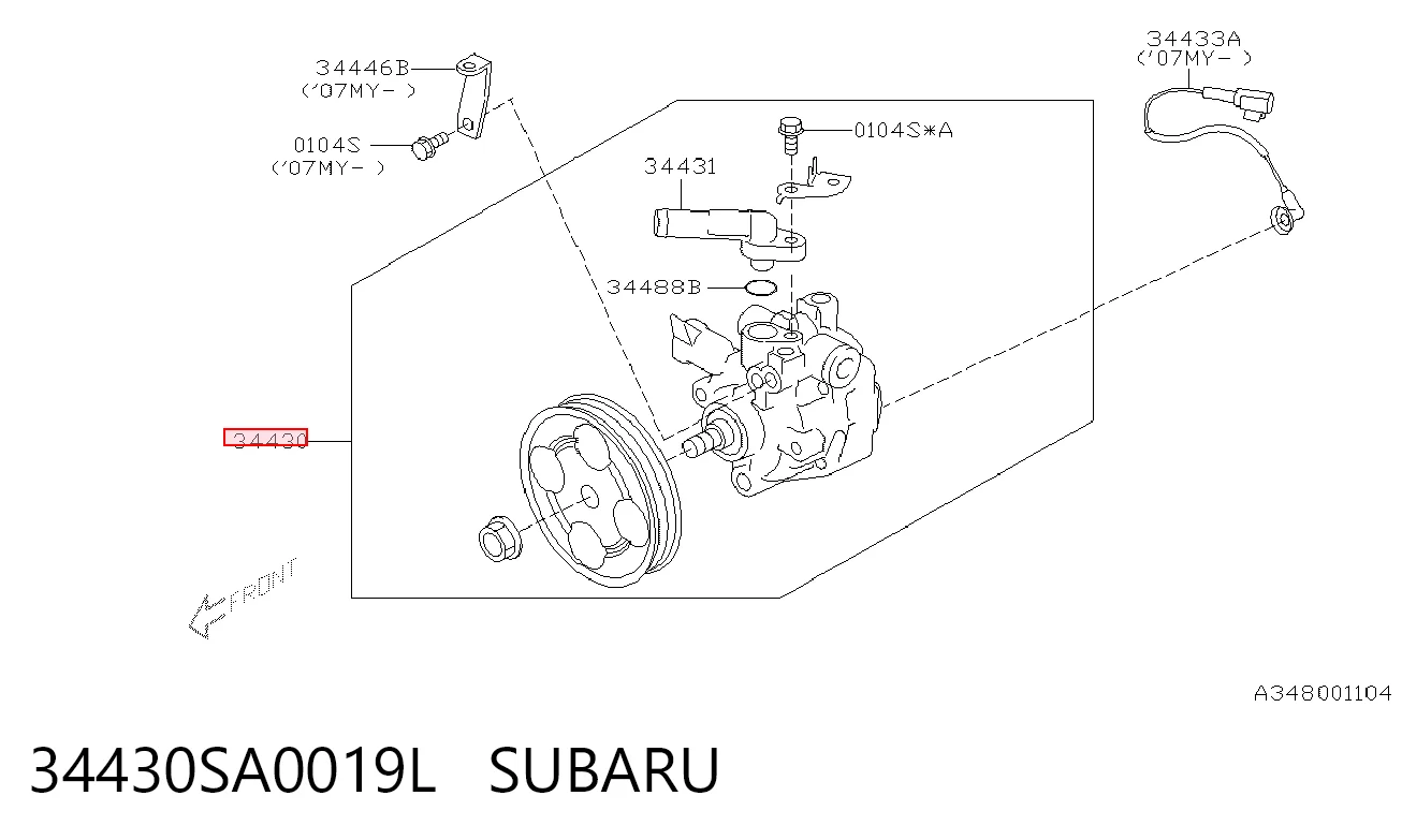 34430SA0019L Subaru ГУР руля