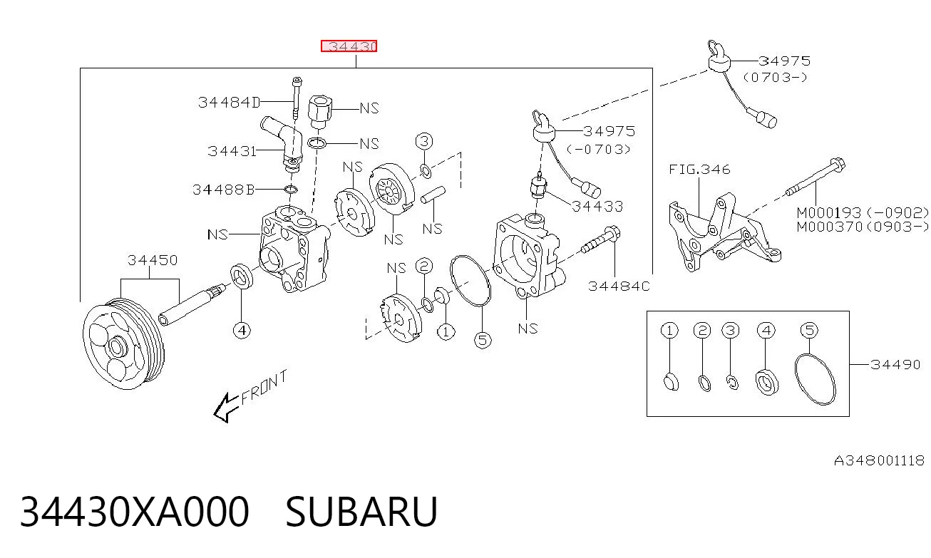 34430XA000 Subaru ГУР руля