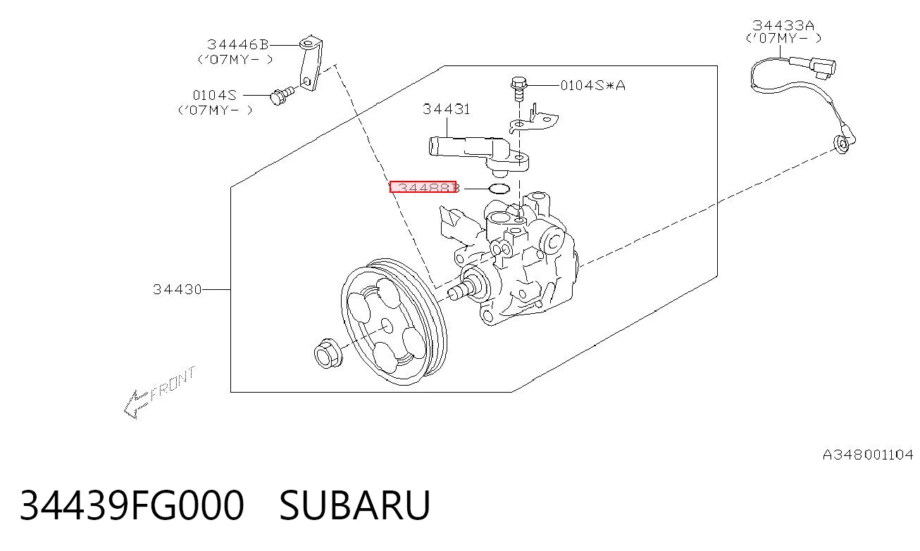 34439FG000 Subaru 