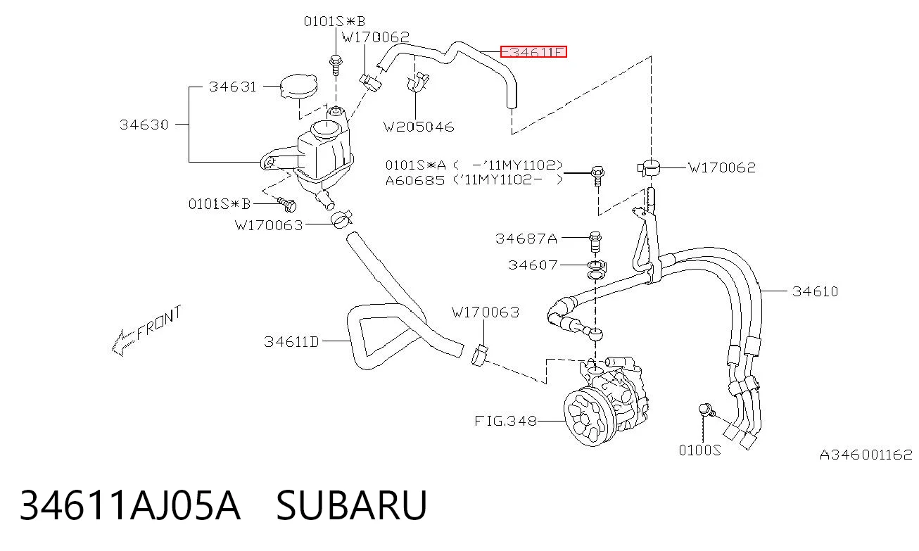 34611AJ05A Subaru 