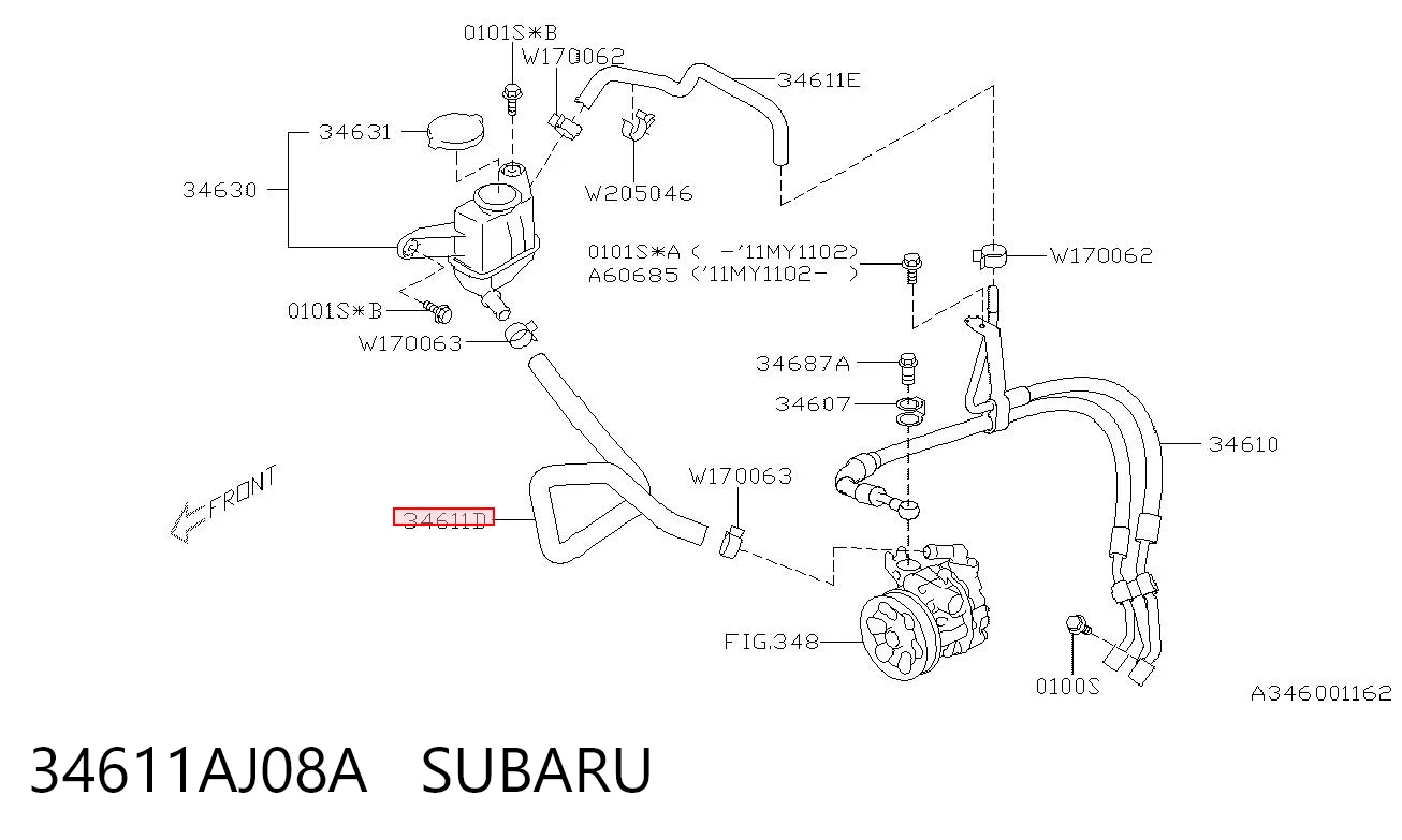 34611AJ08A Subaru 