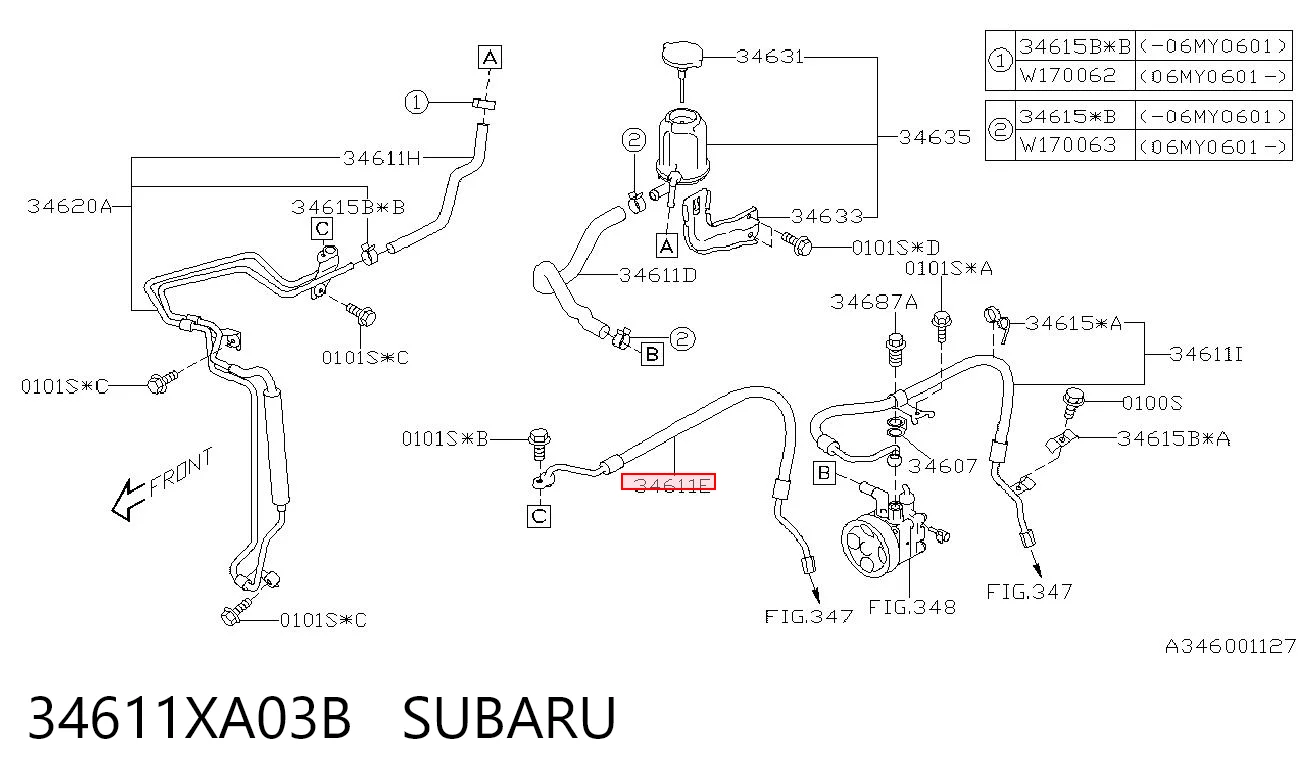 34611XA03B Subaru 