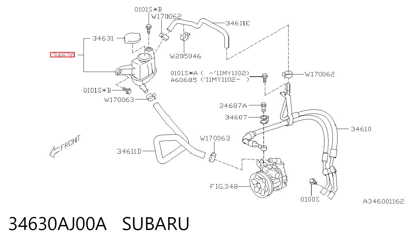 34630AJ00A Subaru Бак масляный