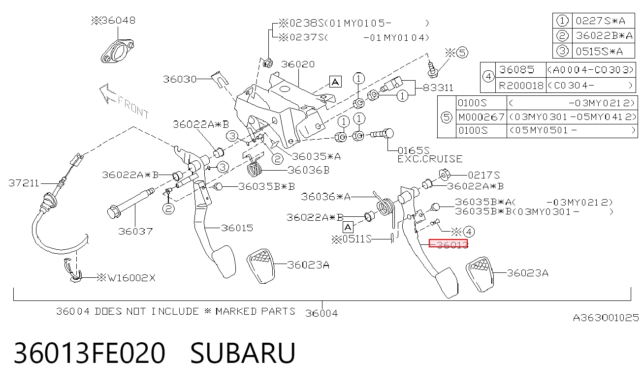 36013FE020 Subaru