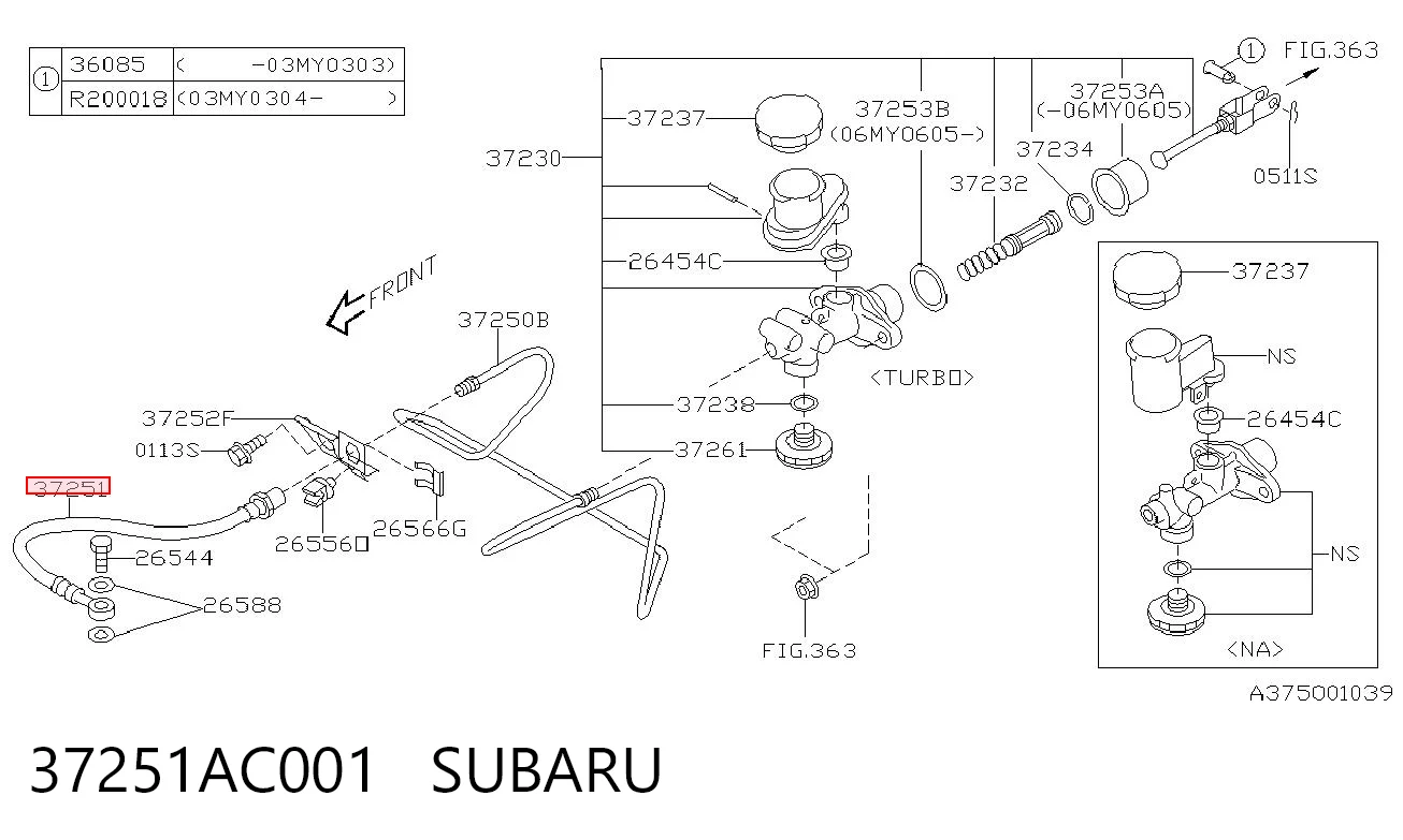 Шланг сцепления в сборе на Subaru Legacy IV B13