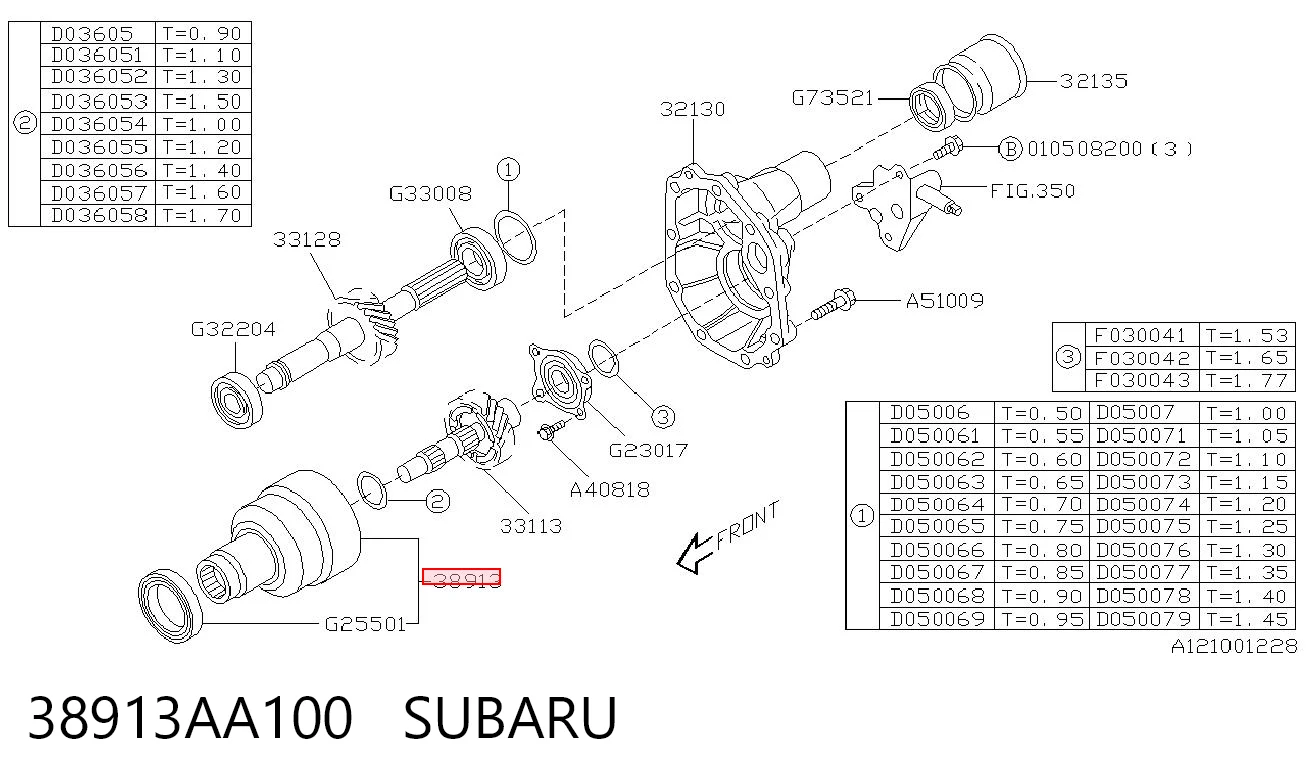 38913AA100 Subaru Муфта блокировки дифференциала КПП
