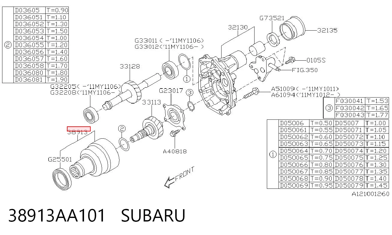 38913AA101 Subaru Муфта блокировки дифференциала КПП
