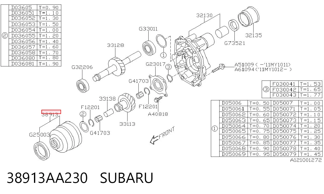 38913AA230 Subaru Привод механизма отбора мощности