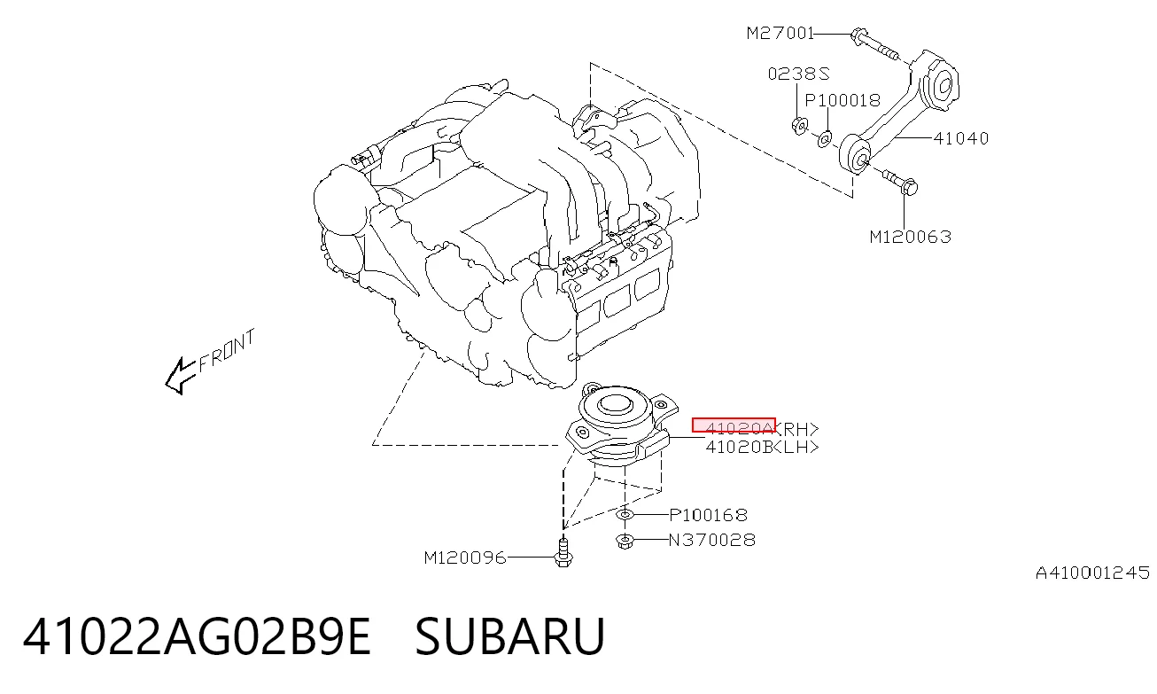 41022AG02B9E Subaru Правая подушка двигателя