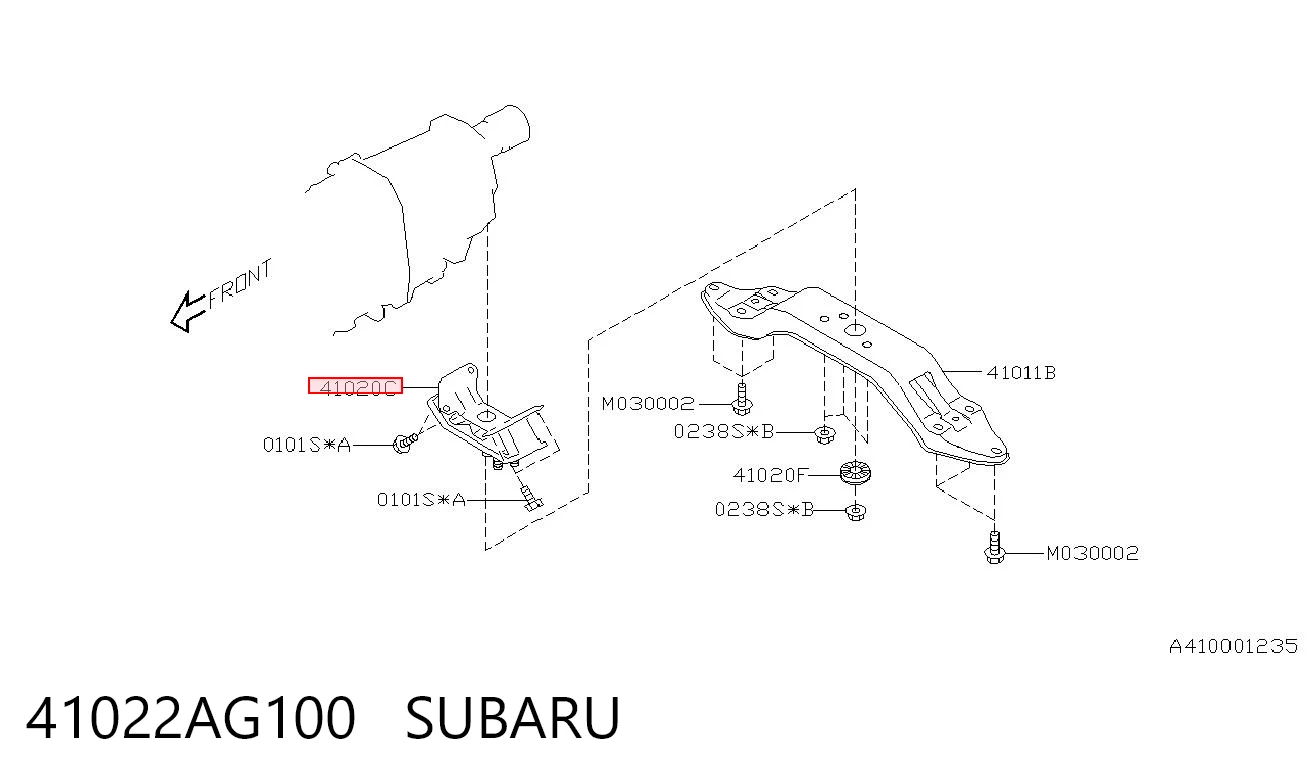 Опора КПП на Subaru Tribeca B9 
