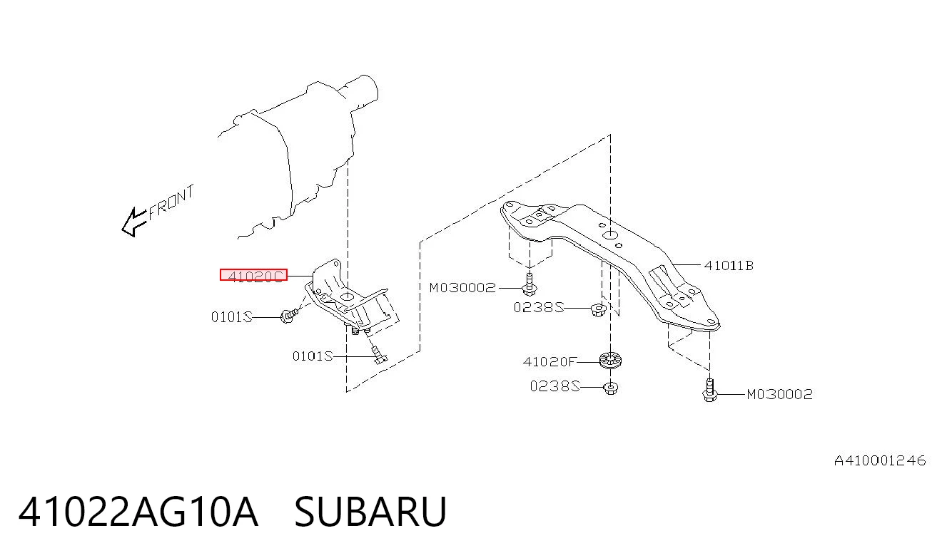 41022AG10A Subaru Опора КПП