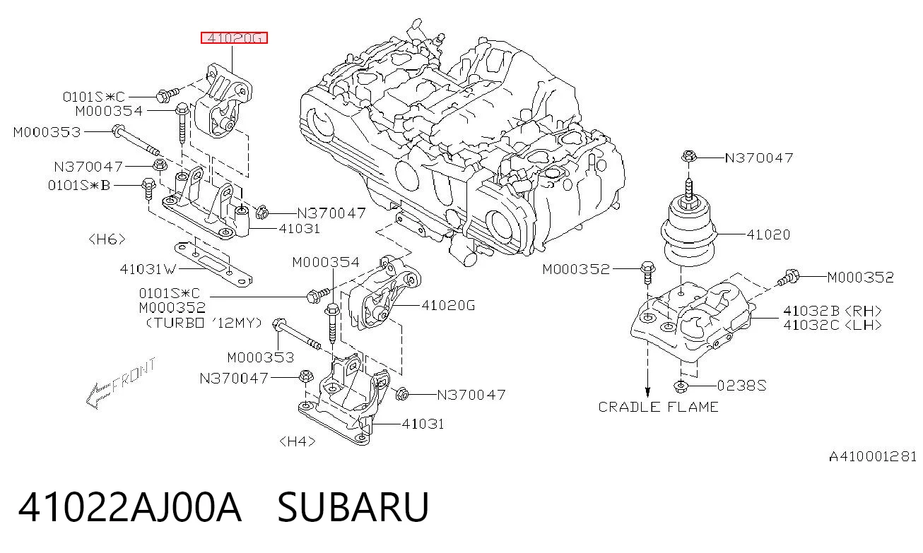 41022AJ00A Subaru 
