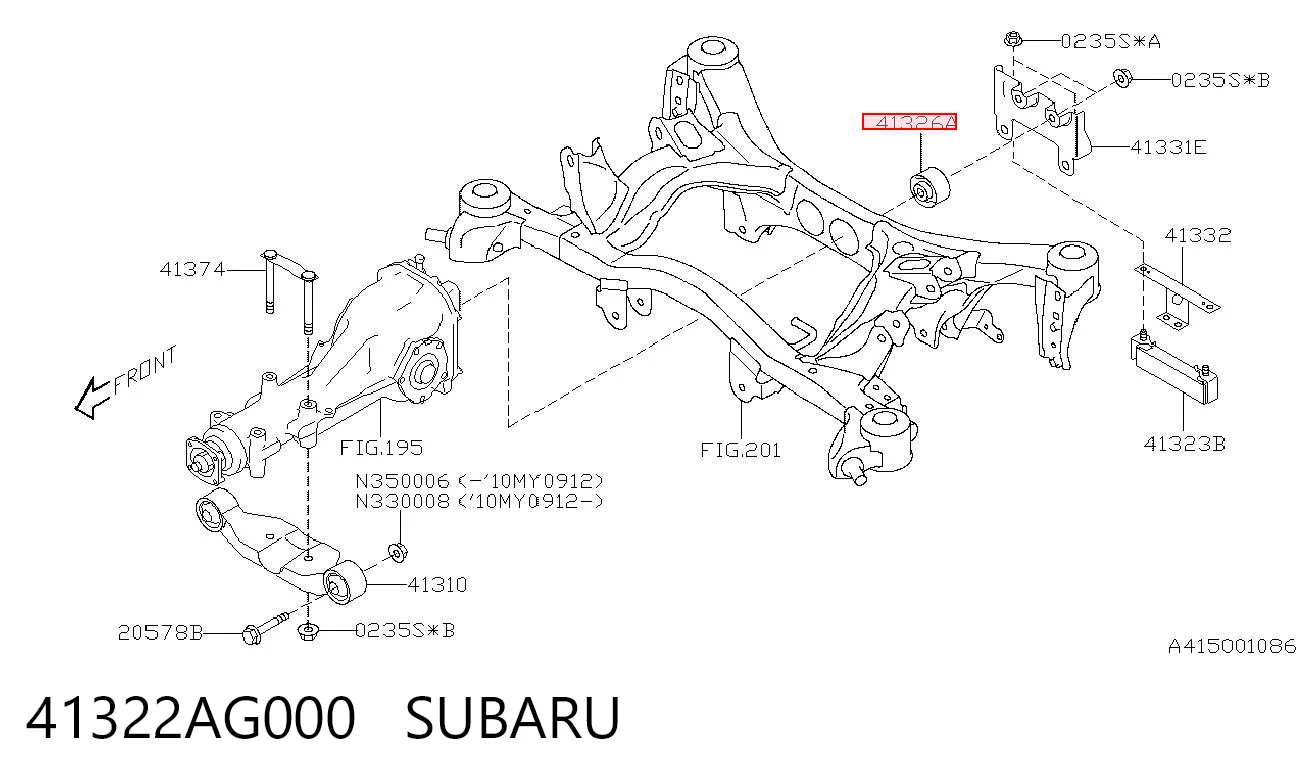 Сайлентблок балки моста на Subaru Impreza III GH
