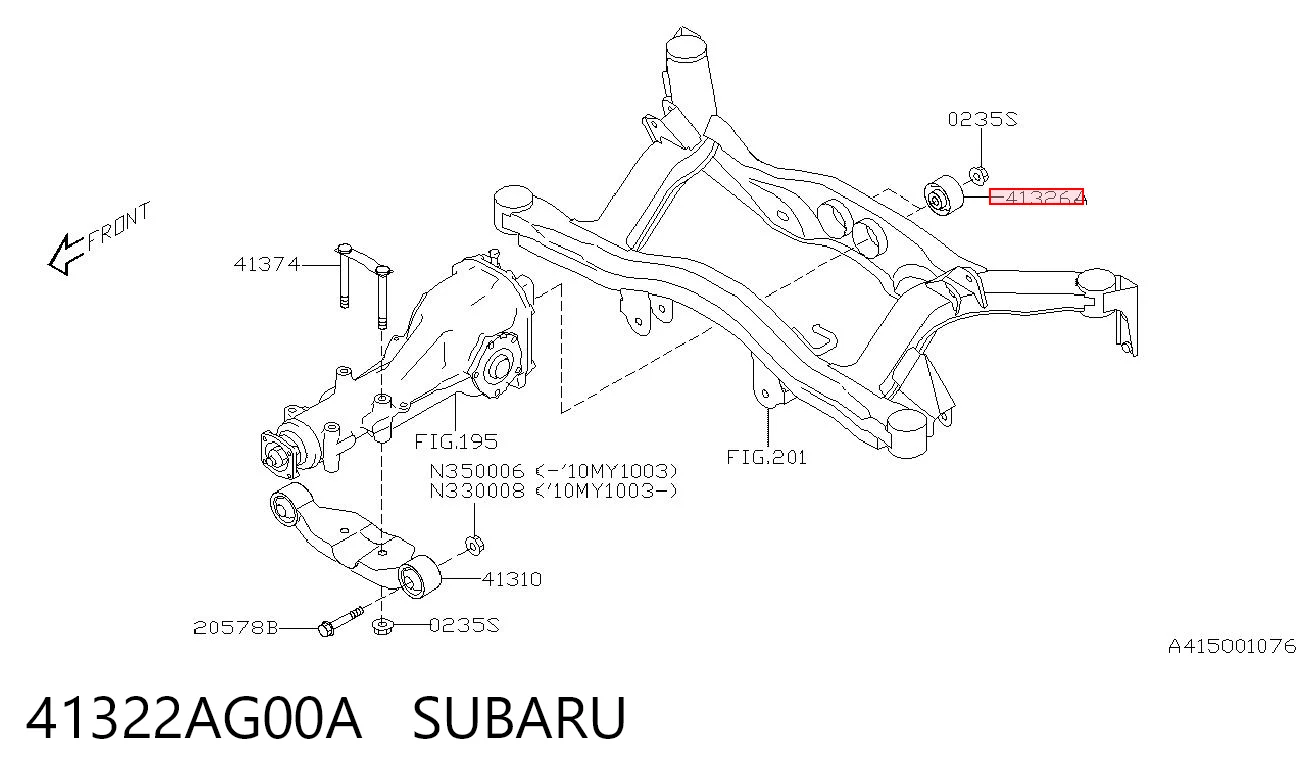 Сайлентблок балки моста на Subaru Tribeca B9 