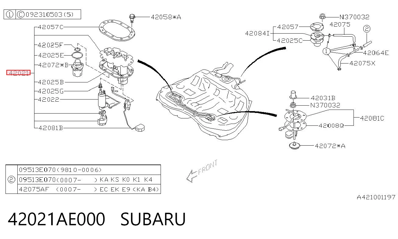 42021AE000 Subaru Электробензонасос