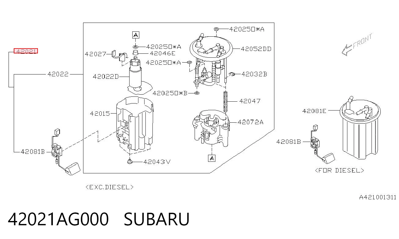 42021AG000 Subaru Топливный насос электрический погружной