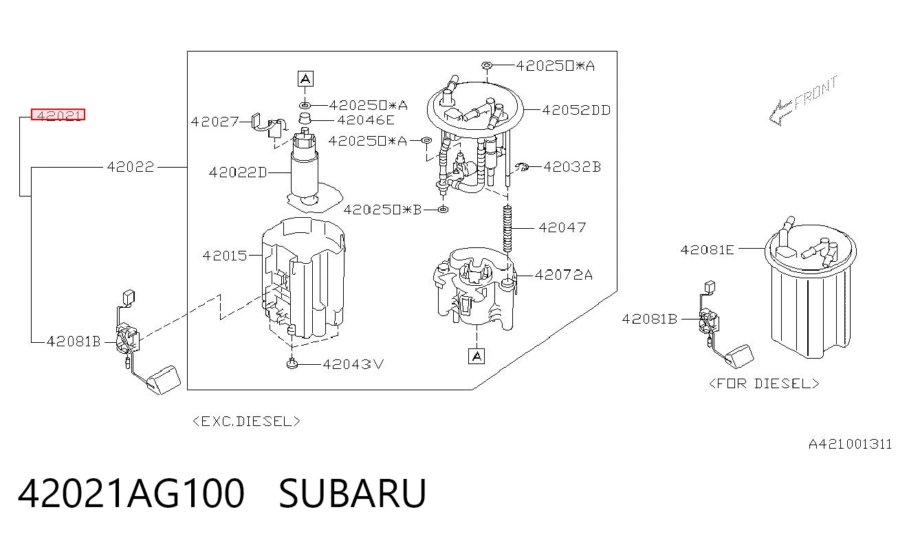 42021AG100 Subaru Электробензонасос