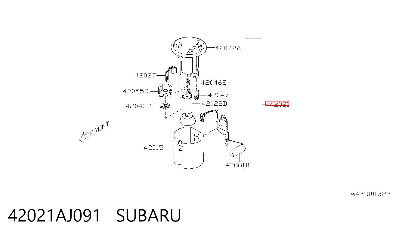 42021AJ091 Subaru Электробензонасос
