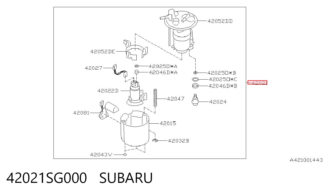 42021SG000 Subaru Электробензонасос