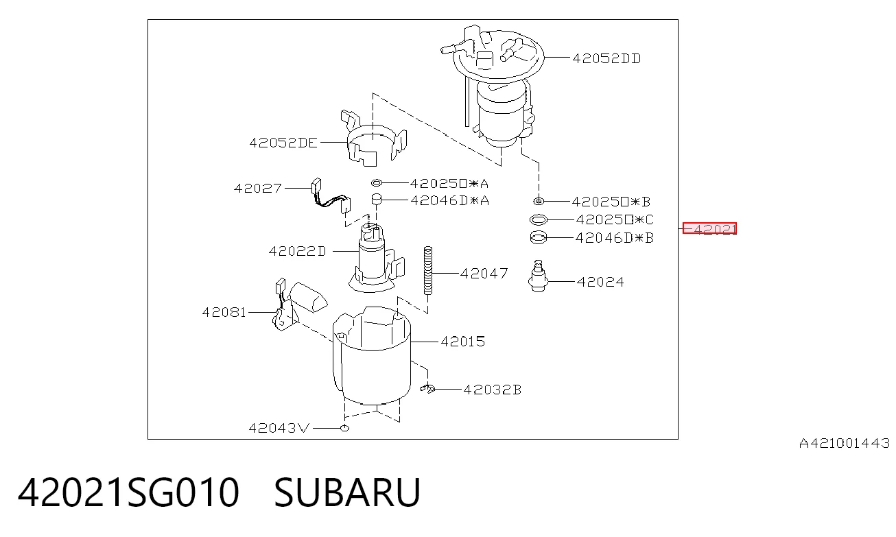 42021SG010 Subaru Электробензонасос