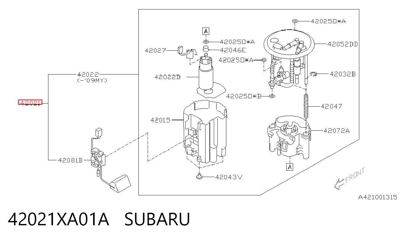 42021XA01A Subaru Электробензонасос