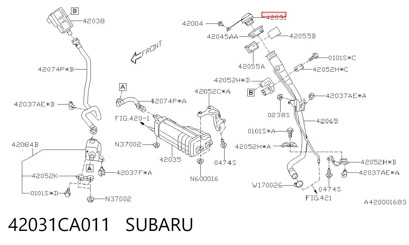 42031CA011 Subaru Крышка топливного Бака
