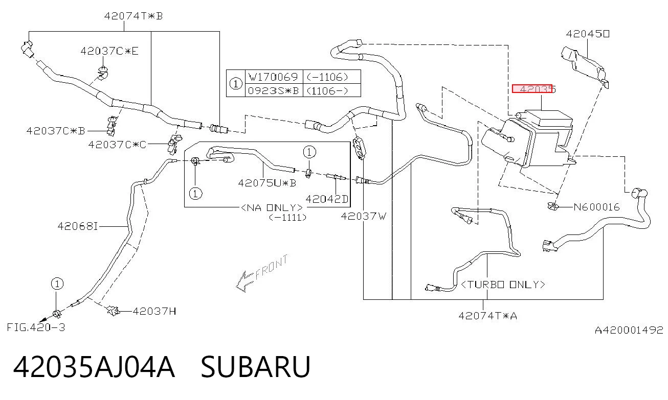 42035AJ04A Subaru Абсорбер топливных паров
