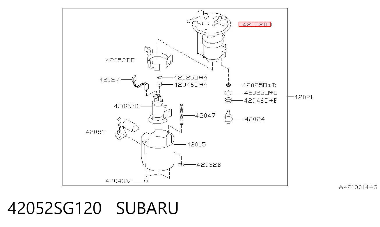 42052SG120 Subaru Фильтр топлива