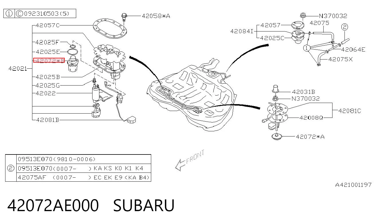 Фильтр топливный SUBARU 42072AE000
