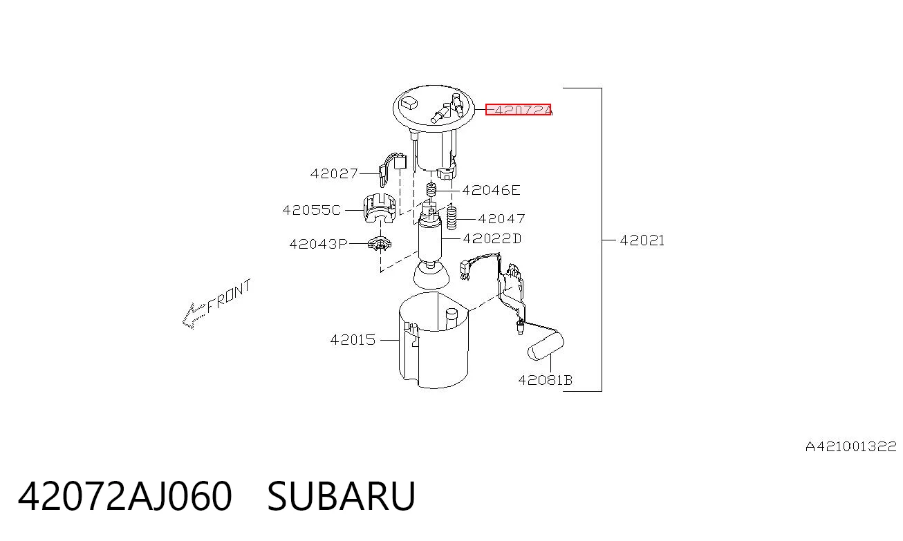 42072AJ060 Subaru Фильтр топлива
