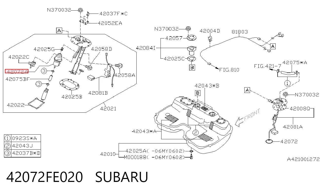 42072FE020 Subaru Фильтр топлива